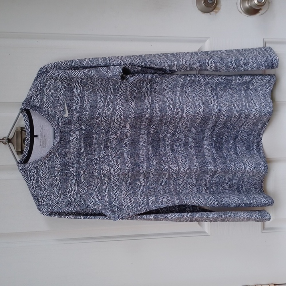 NIKE DRI-FIT Fitted LS Golf Shirt Sz L